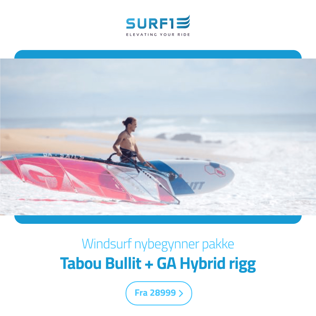 Windsurf nybegynner pakke - Tabou Bullit + Gaastra Hybrid rigg - Surf1
